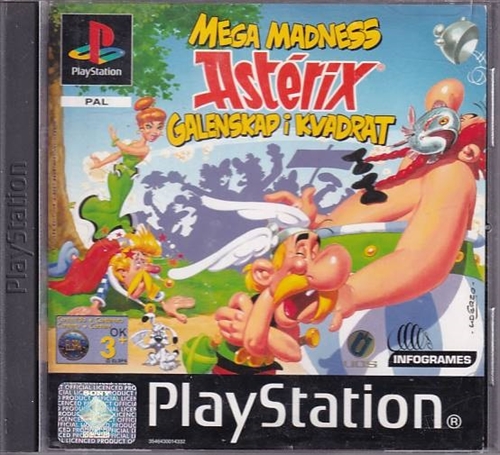 Mega Madness Asterix Galenskap i Kvadrat - Missing Back Cover Insert - PS1 (B Grade) (Used) (Eng)